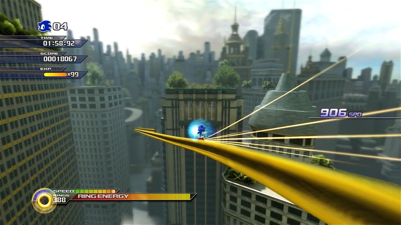 Sonic Unleashed 60FPS - Skyscraper Scamper Day Act 1 (S Rank)