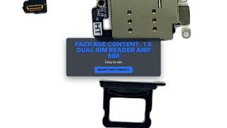 Dual Sim Reader and Sim Tray for iPhone 16 Black