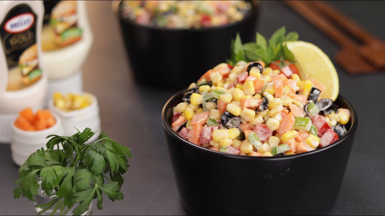 سلطة الذره بالمايونيز  الباردة بطعم شهي لا يقاوم 😋🥰