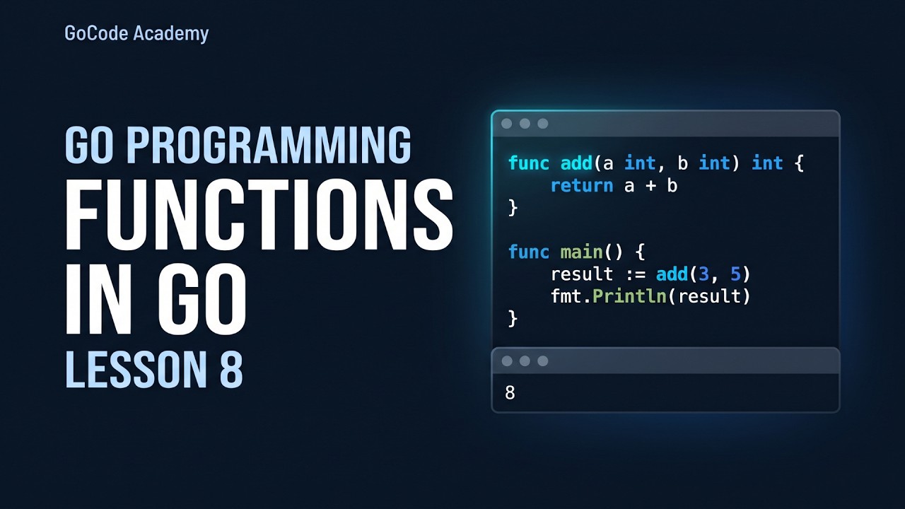 Learn Go Programming #8: Functions in Go Explained for Beginners - YouTube