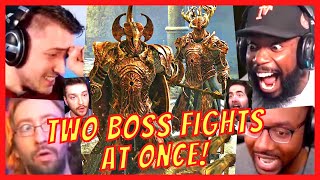 GAMERS FIGHT TWO BOSSES AT ONCE OF CRUCIBLE KNIGHT & CRUCIBLE KNIGHT ORDOVIS BOSS FIGHT REACTIONS-AR