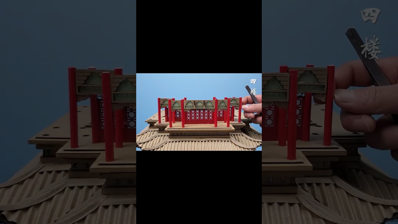Build a Yellow Crane Tower with cardboard #shorts #skills #diy #diycrafts