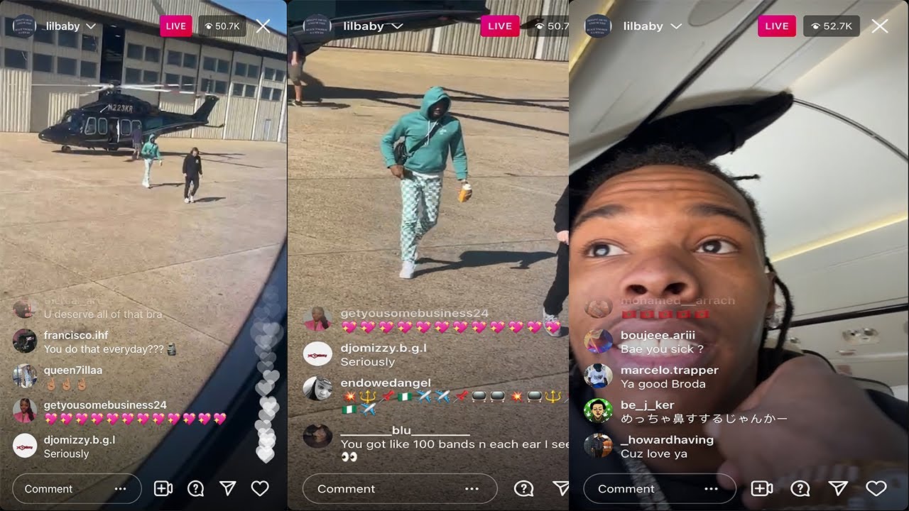 Lil Baby Meets Meek Mill On Jet From Helicopter