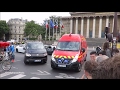 Police motorcycles escort Pompiers de Paris   (news siren )