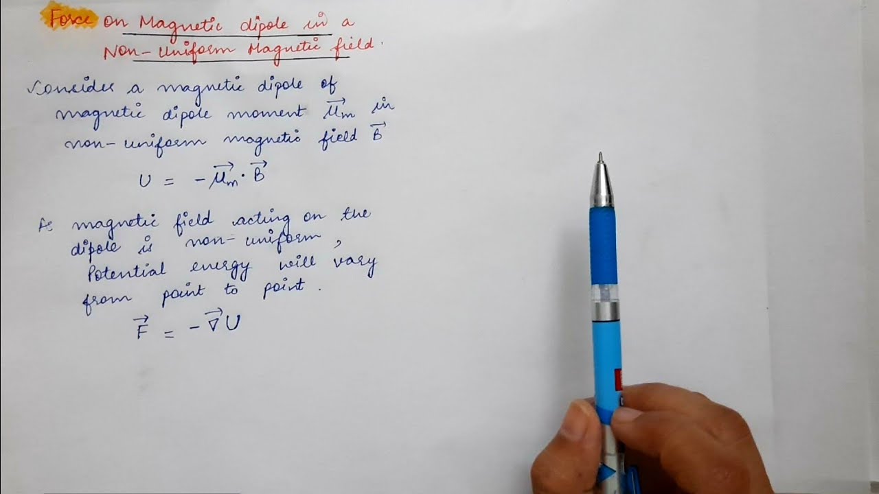 Force On Magnetic Dipole In Non Uniform Magnetic Field YouTube force-on-magnetic-dipole-in-non-uniform-magnetic-field-youtube