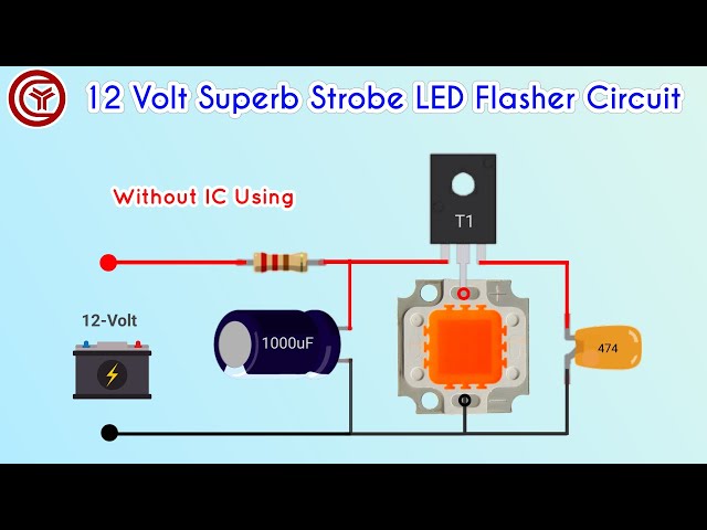 12v LED Flasher Circuit Using only 1 Transistor 