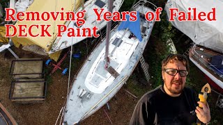 How hard can it be? Removing Deck Paint on a 32 Foot SAILBOAT 
