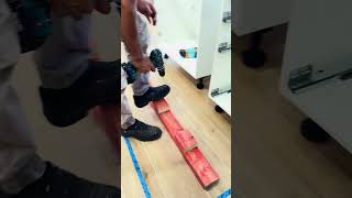Anchoring kitchen island to the floor #diy #transformyourhome #buildingmaterial #hometransform