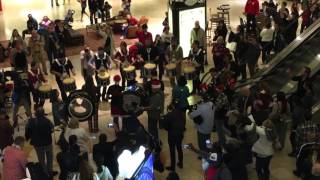Thousand Oaks mall Bagpipe Holiday Flash Mob with drums 2015