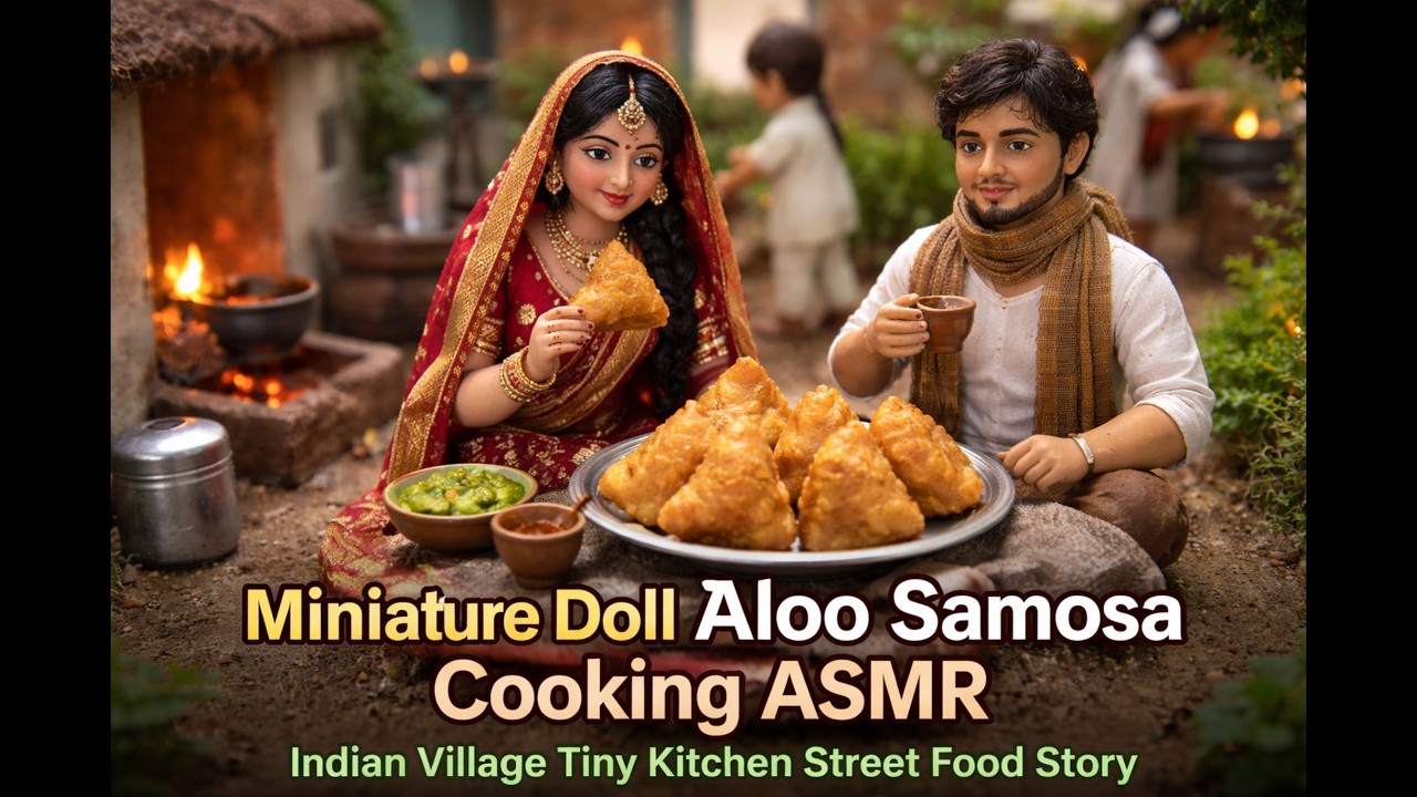 Miniature Doll Aloo Samosa | Village Tiny Kitchen ASMR