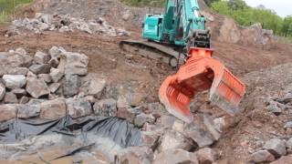 NPK DG-30 Demolition & Sorting Grab - Moving and Placing Large Rocks