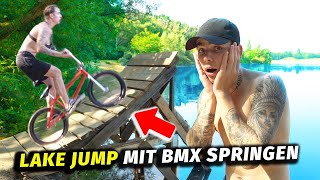 wir FINDEN einen LAKE JUMP und ICH SPRINGE MIT BMX in den SEE! 😱💦