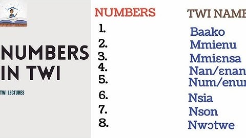 Numbers In Twi | Twi Lectures