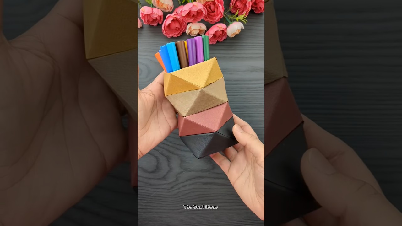 How to make pen pencil holder with paper #penholder
