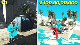 ₹1 vs ₹100,00,00,000 LIFE in GTA 5 with CHOP & BOB