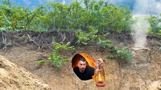 Building a Cave Primitive Survival Shelter | Warm and Cozy Shelter | Bushcraft, Dugout
