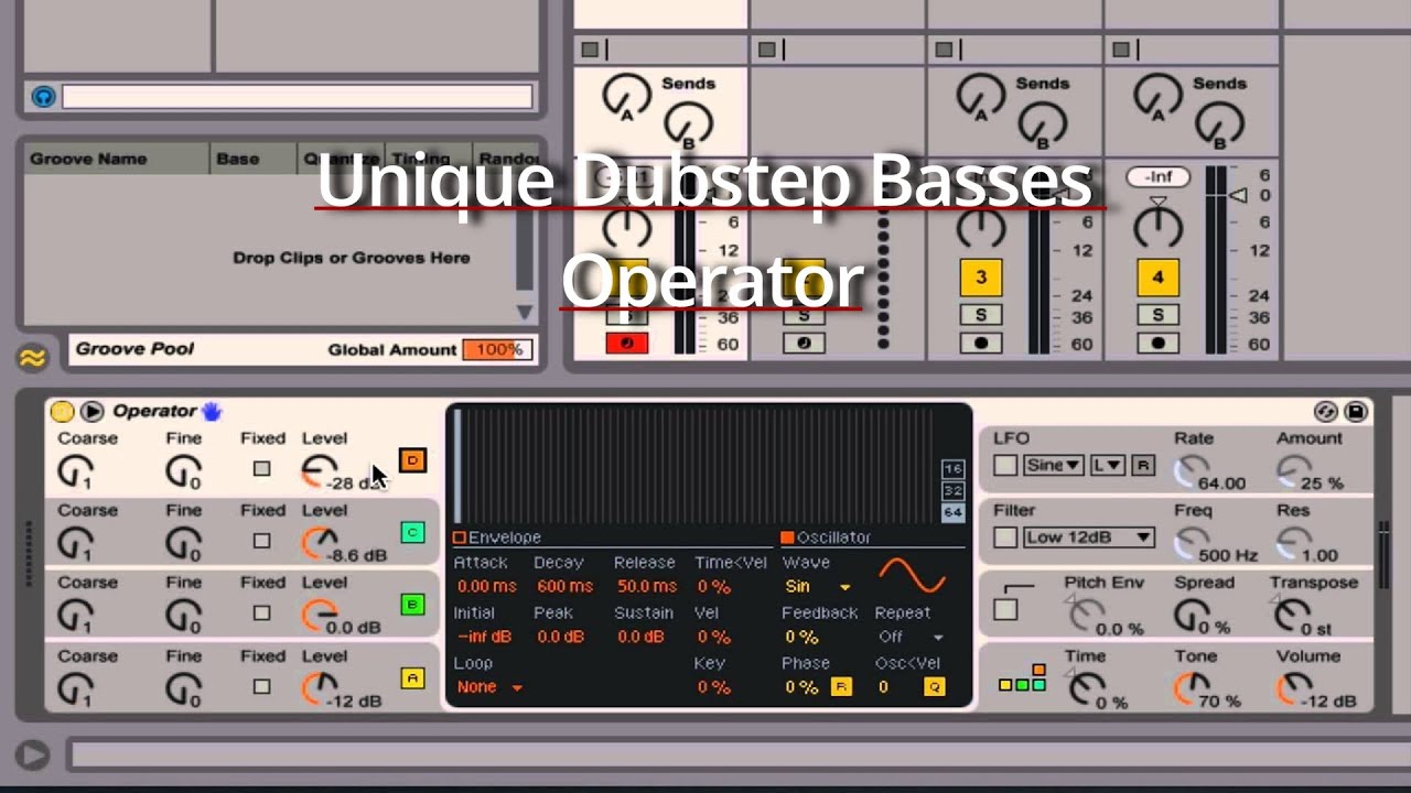 Unique Dubstep Basses in Operator Tutorial Ableton - YouTube
