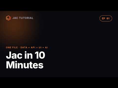 One Language for AI, Backend, Frontend & Data: Jac Explained