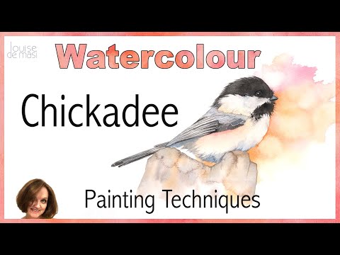 How to paint a Chickadee in watercolor // Beginner Watercolor Painting Techniques