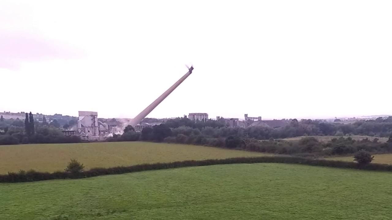 Westbury Cement Works Chimney Demolition
