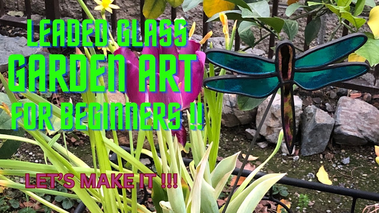 Leaded Glass Garden Art Dragonfly