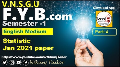 FY B.com sem-1 | Statistics January 2021 Part-4| VNSGU
