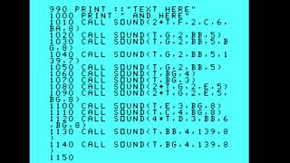 Ti99/4A Typed in Music from the Magazine :- Compute! 1986 (Musical Birth Card)
