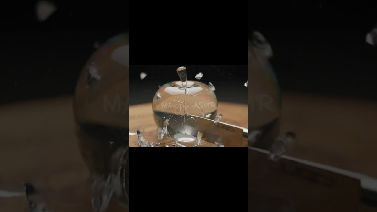 This Rainbow Glass Apple Hid a Shocking Secret Inside… | ASMR Glass Slicing 