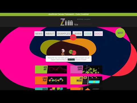 TYPESCRIPT - ZIM JavaScript Canvas Framework - Code Creativity