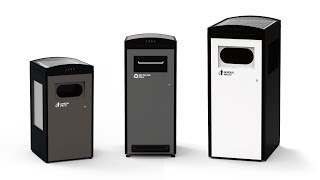 Solar-powered trash compactor bin (CleanCUBE)