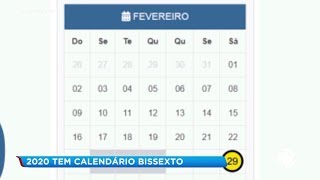 2020 tem calendário bissexto