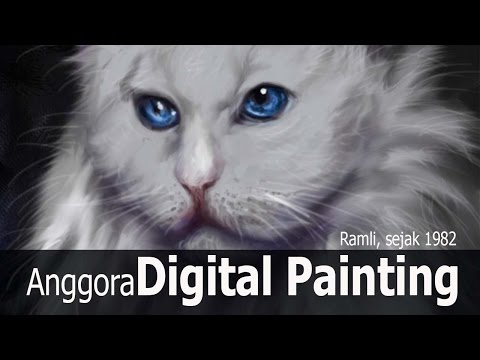 Tutorial lukis menggunakan teknik digital painting - kucing anggora