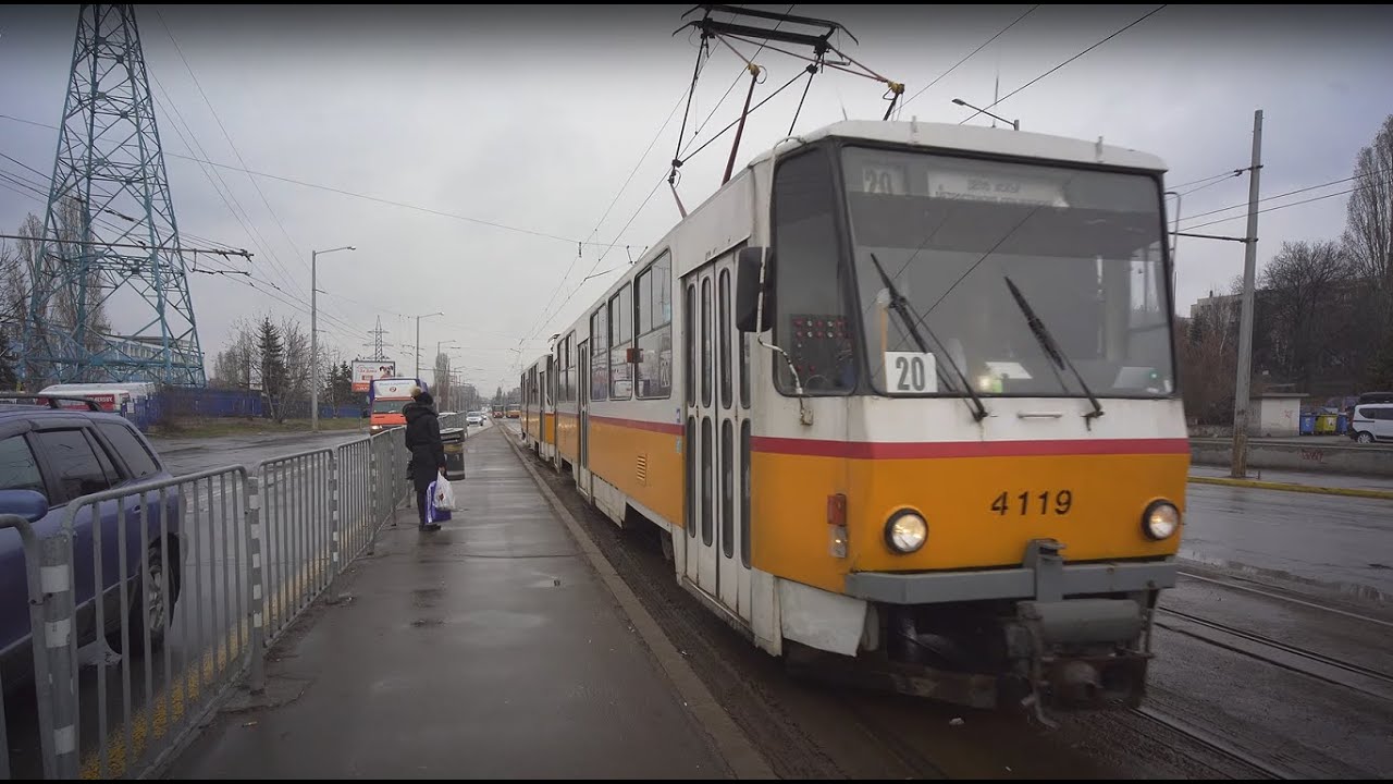 Bulgaria, Sofia, tram 20 ride from SK Tsska to Ulitsa Oborishte