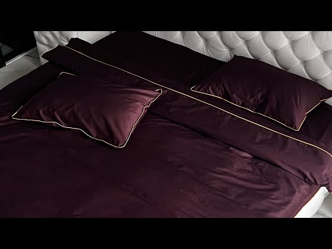 Євро розмір. Мерсеризований сатин 300ТС Натуральна 100% бавовна. Шоколад. Однотонний. Комплект постільної білизни, видео 2