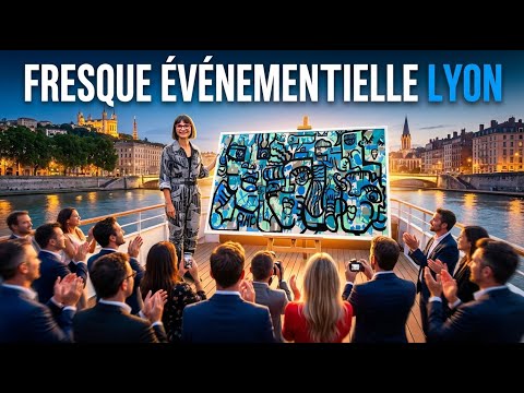 Fresque Événementielle aNa artiste avec My Art Box à Lyon pour IN EXTENSO Coaching Christophe Chazot