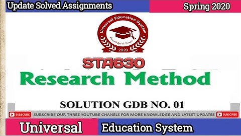 STA630 GDB Correct UpDaTe SoluTioN (Research Method) Spring 2020