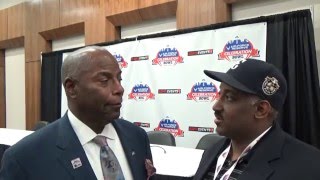 MEAC Commissioner Dr Dennis Thomas and Kenyatta Cavil, of Dr Cavils Inside the HBCU Sports Lab