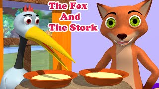 The Fox and the Stork | Best Aesop's Fables | Bedtime story for kids in English | kids story