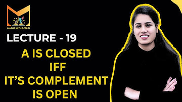 Lecture19 : A is closed iff it