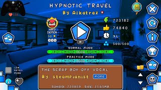 Hypnotic Travel by Alkatraz 100% 3/3 coins (longest level I've beaten) | hard demon (Geometry Dash)