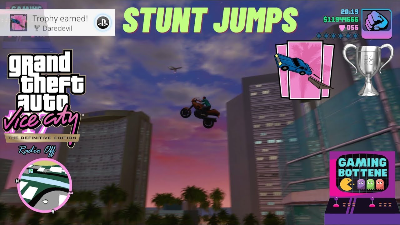 GTA Vice City - Stunt Jumps Guide (Daredevil Trophy) In 4K.