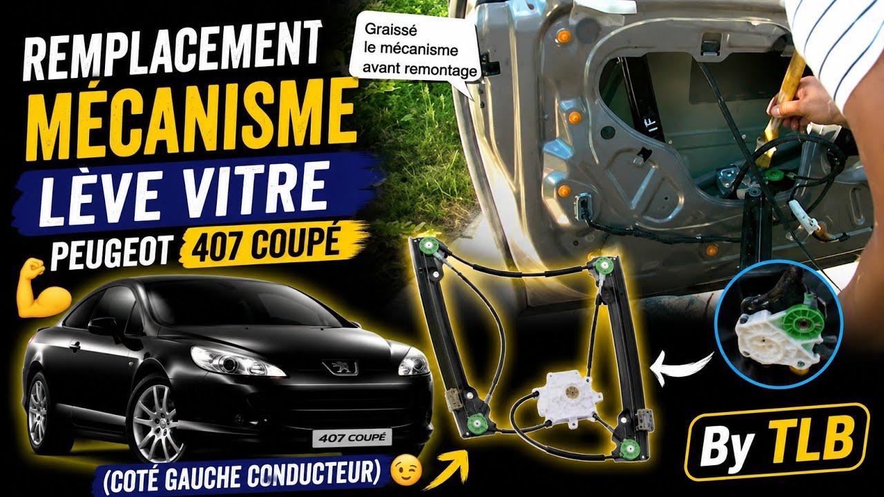 Mécanisme De Lève-vitre Arrière Gauche (côté Conducteur) Pour Peugeot 607 (2000-2011) – Sans Moteur, Neuf, Garantie 2 Ans - 3