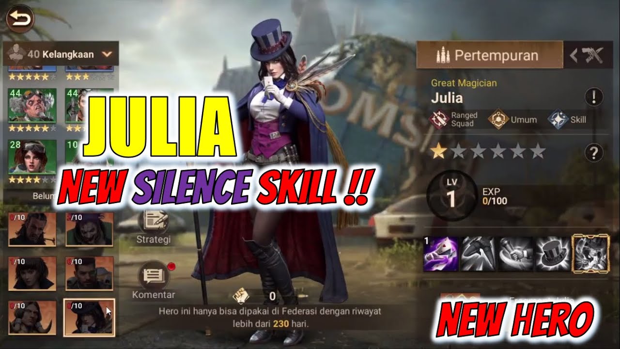 JULIA : Hero Baru dengan SILENCE SKILL LAGI ?!! NEW COUNTER THUNDER PETERSON ?? TALENT SKILL & COMBO