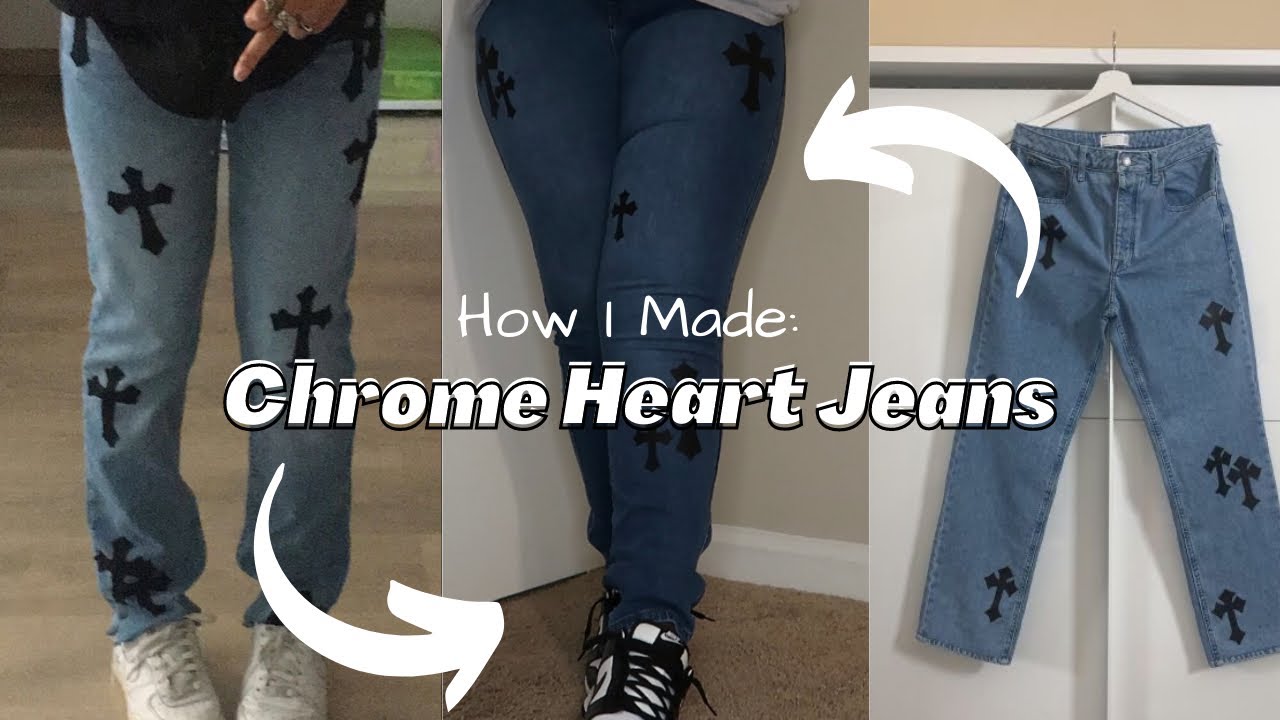 diy chrome heart pants  mini tutorial 