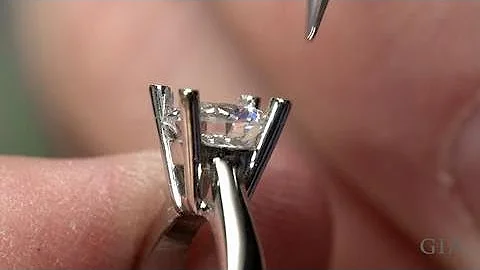 How to Set a Round Center Stone in a Ring with Platinum Prongs | GIA