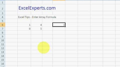 ExcelExperts.com - Excel Tips Enter Array Formula