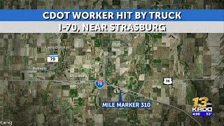 CDOT worker hit by truck on I-70, driver flees the scene