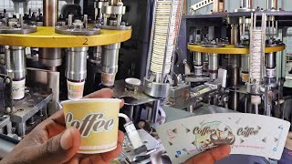 Amazing Coffee paper cup manufacturing mass production process, Disposable paper cups factory