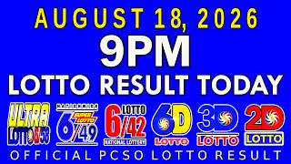 9pm Lotto Result Today August 18 2026 PCSO