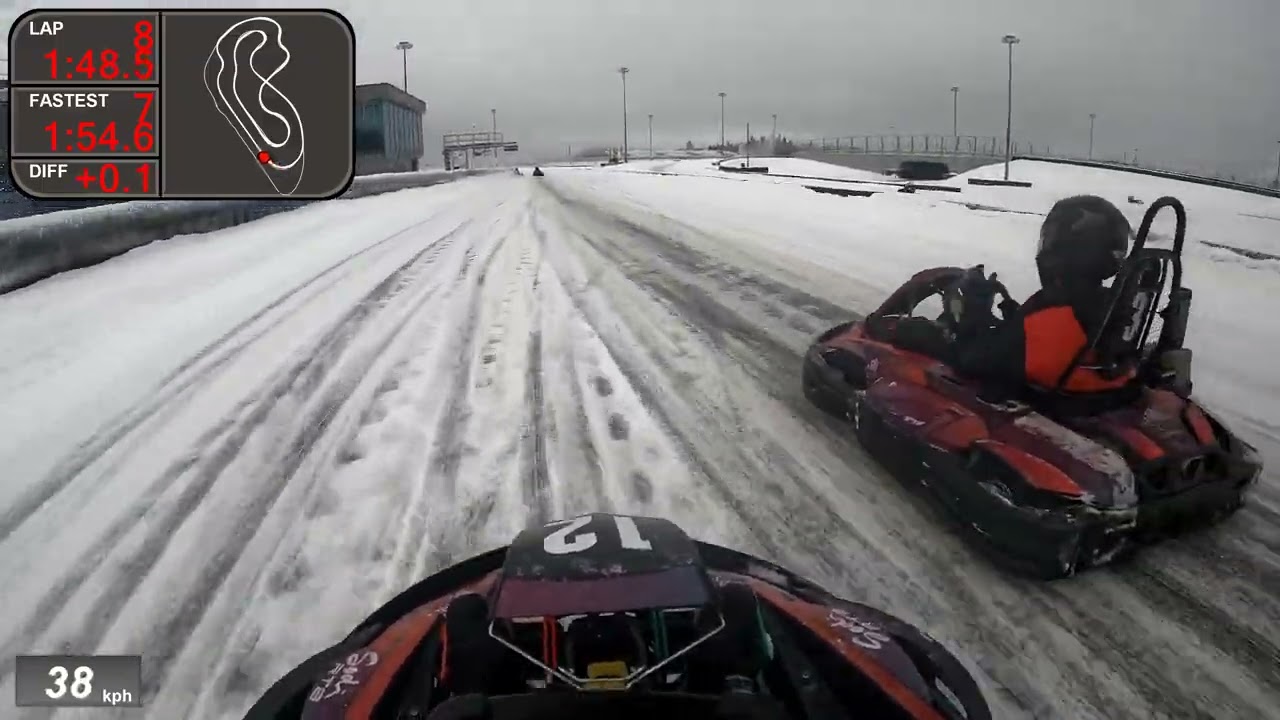 Игора Драйв картинг, температура воздуха -7, покрытие снег и лёд